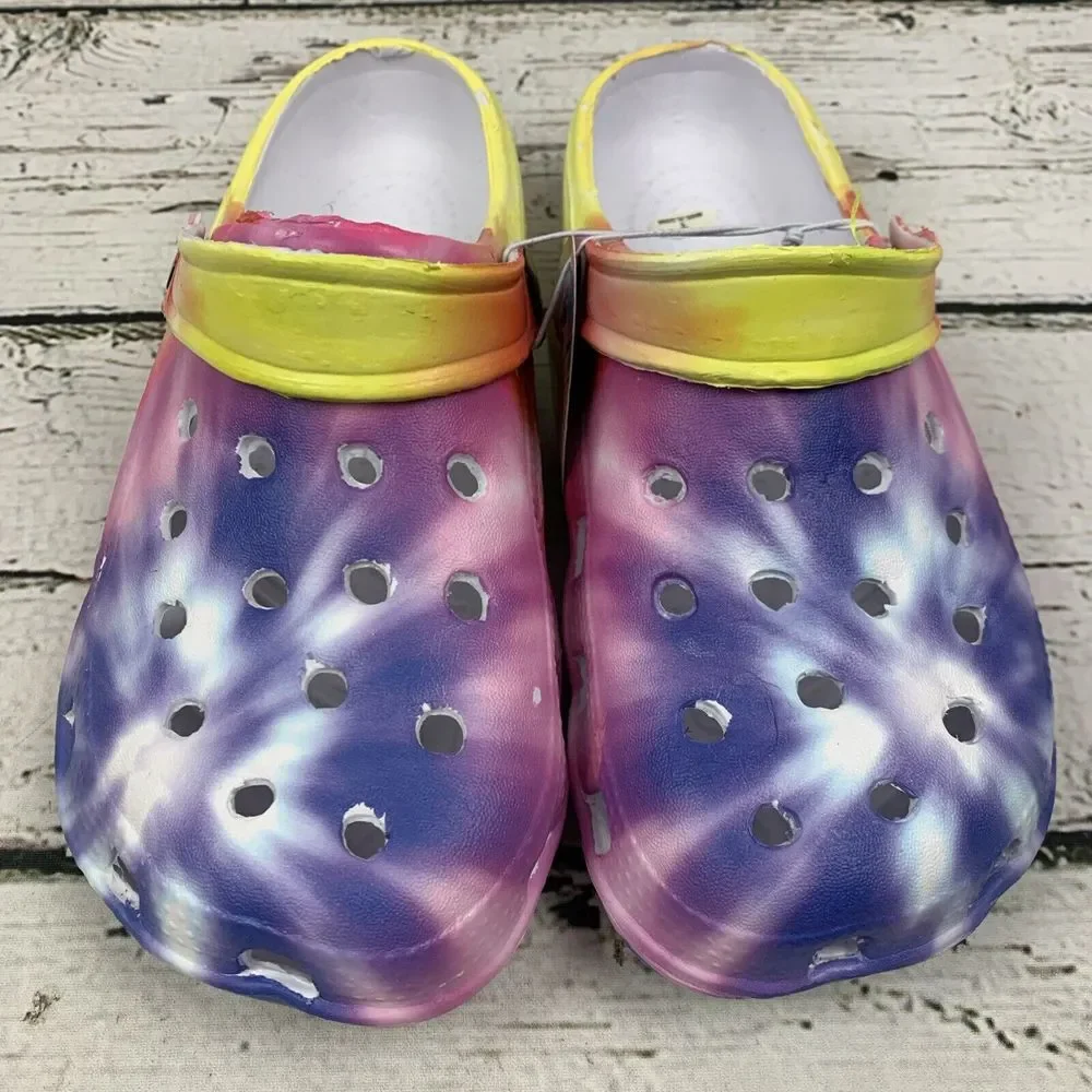 Just Speed Tie‎ Dye Clogs Sandals Kids [Size 6] Yellow Pink Purple Comfort